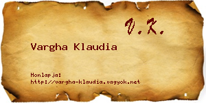 Vargha Klaudia névjegykártya